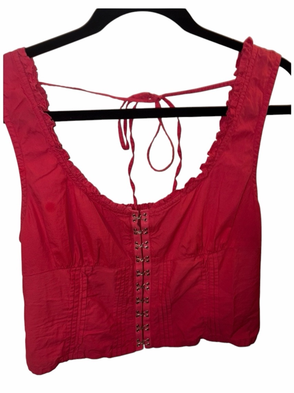 Free People Amelia Corset Top Size Large in Convertible Red | Hook & Eye Crop fo - Picture 3 of 8